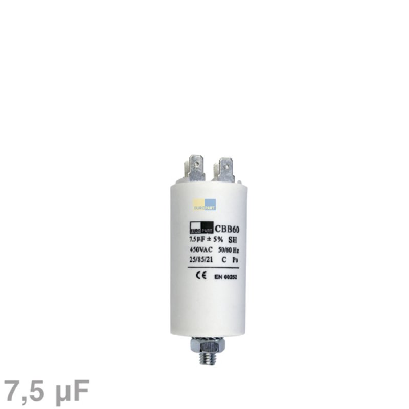 Kondensator 16,00µF 450V mit Anschlusskabel für elektrische Hausgeräte 
